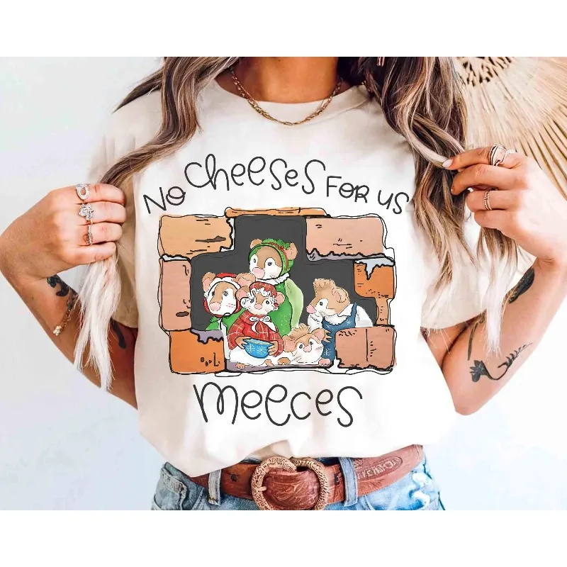 디즈니 퍼펫 크리스마스 캐롤 티셔츠, 레트로 마우스 Don't Give Us Cheese Meeces 셔츠, 미키의 메리 크리스마스 파티 티셔츠
