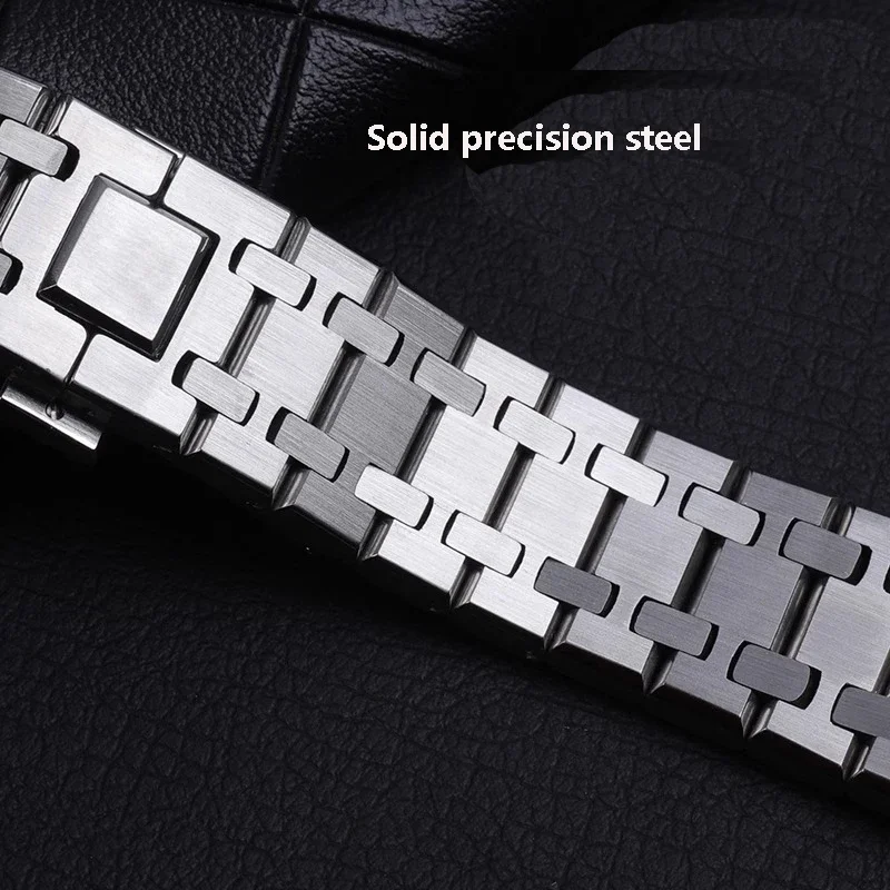 Watchband 21mm 26mm Men Women Full Stainless Steel Bracelet For AP ROYAL OAK 15400 26331 15500 Watch Strap Folding Buckle