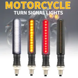 4Pcs Motorcycle 24LED Two-color Flowing Turn Signal Lamp  Indicator Lamp Daytime Running Light Brake Light Car Accessories