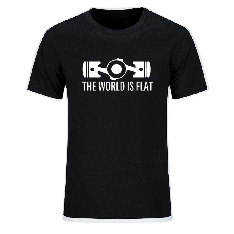 New Summer The World Is Flat Engine T Shirt Short Sleeve Custom T-shirts New Style Men O-neck Cotton T Shirts EU Size