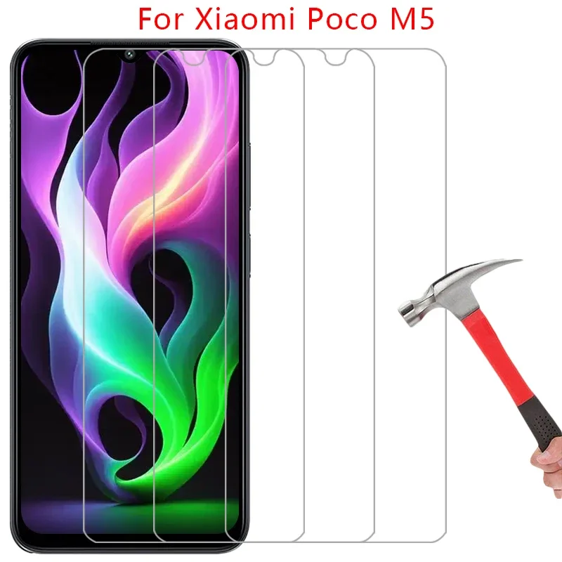 واقي شاشة من الزجاج المقسى لهاتف شاومي بوكو m5 على pocom5 m 5 5m 4g 5g فيلم الهاتف glas xiomi xaomi xiami poc pco