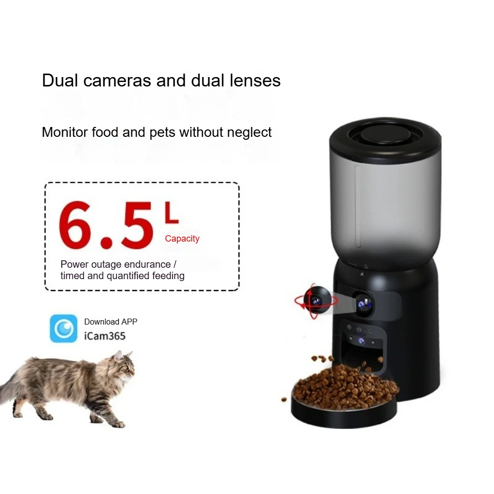 

Автоматическая большая емкость для кормления домашних животных, умная кормушка для кошек с камерой