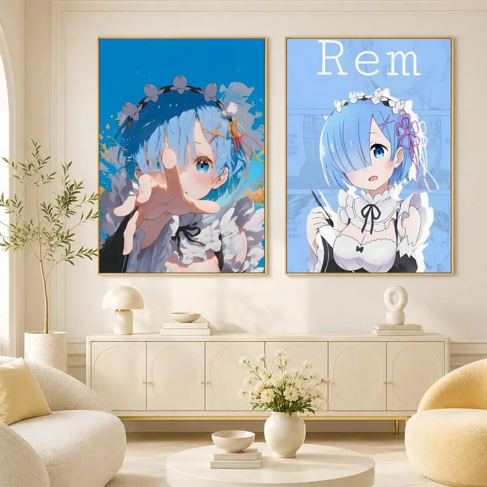 Re Zero Rem Poster Room Home Decoration Interior Wall Art Printing Garage Posters Gift