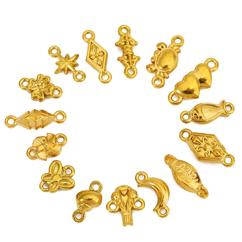 20pcs Stainless Steel Crabs Flowers Love Moon Conch Pendant Connectors for Necklace Bracelet Charms DIY Jewelry Making Supplies