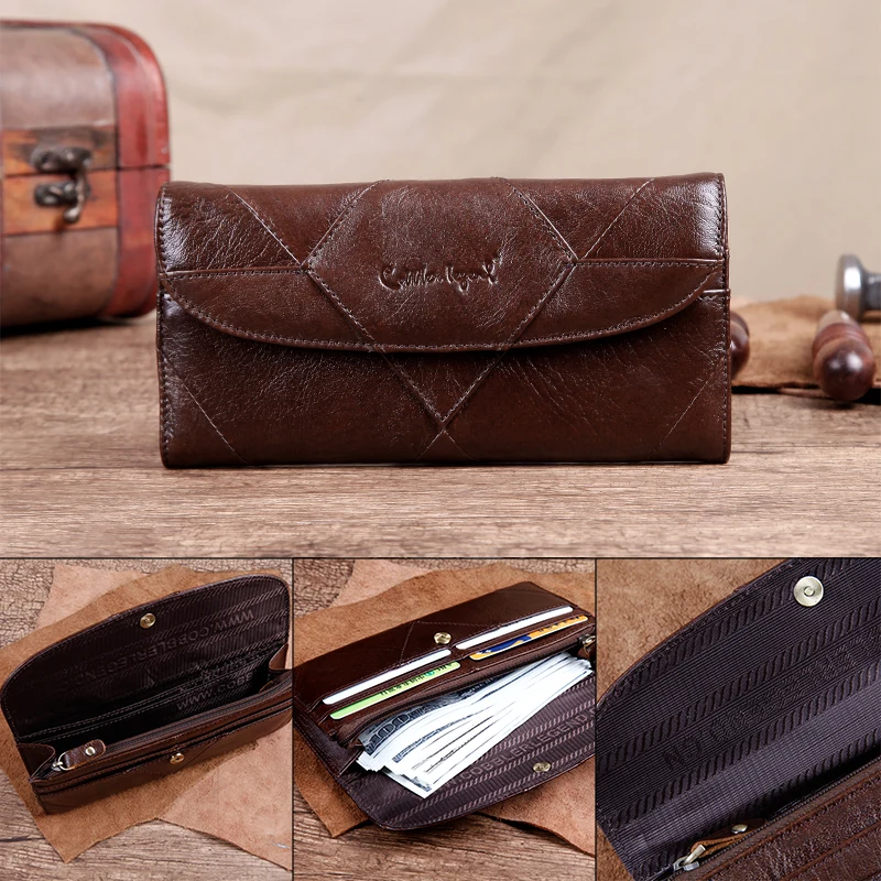 Cobbler Legend Long Wallet Genuine Leather Retro Female Wallet Fashion Vintage Women\'s Phone Bag