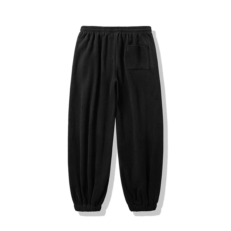 Autumn and winter new trendy high street reflective lines straight tube loose casual versatile fleece sports pants for men