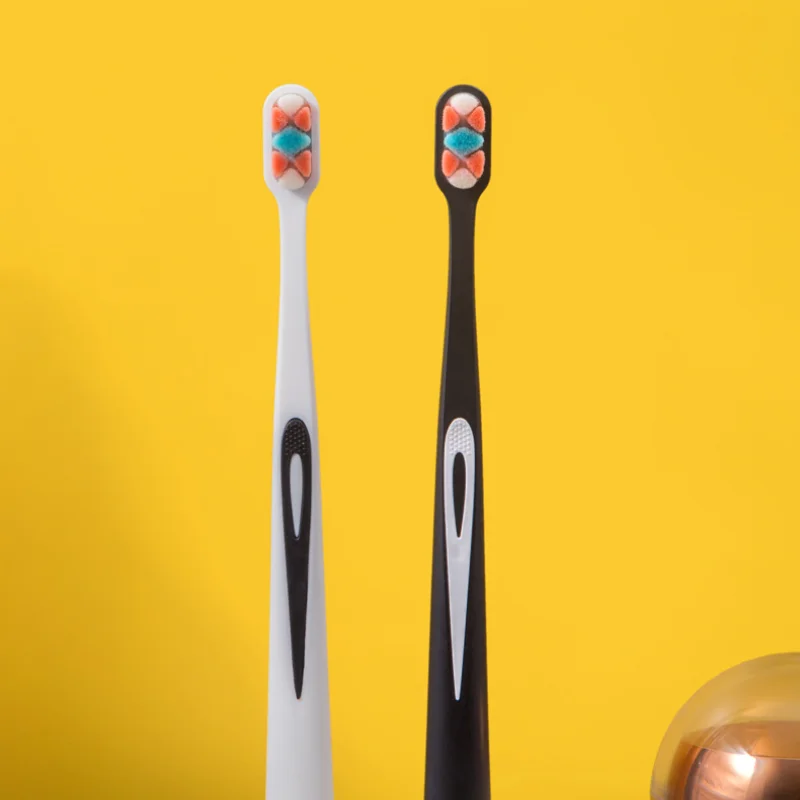 جديد العناية بصحة الفم فائقة النعومة الشعر الناعم صديقة للبيئة المحمولة السفر فرشاة أسنان الألياف نانو الألياف لينة فرشاة أسنان الشعر موجة #5