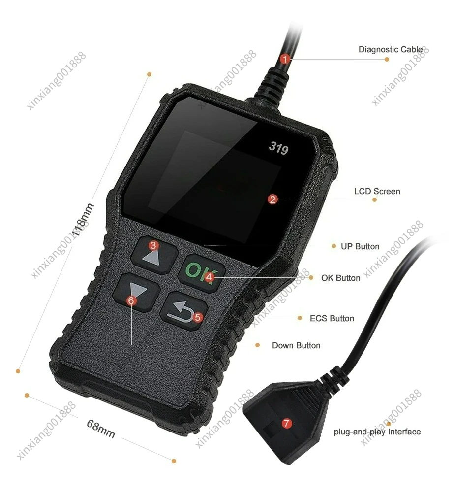 For OBD2 Code Reader CR319 CR3001 Car Engine Fault Detector Universal Diagnostic Tool