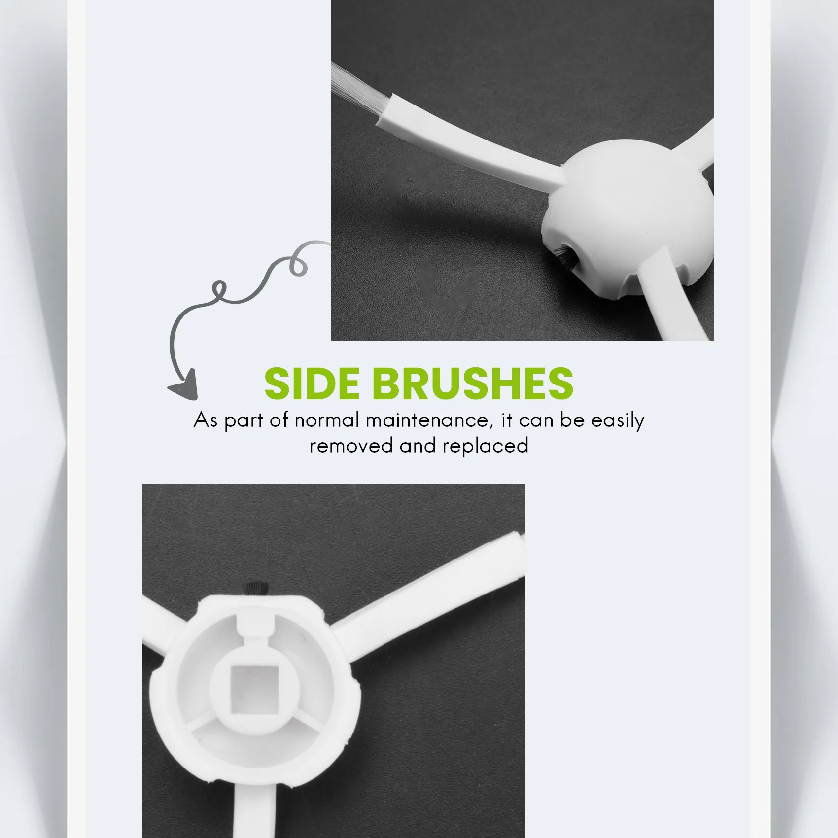 

-A21Z 10 Pcs Main Brush Side Brushes Filters For Xiaomi Mijia 1C STYTJ01ZHM Robot Vacuum Cleaner Parts Accessories