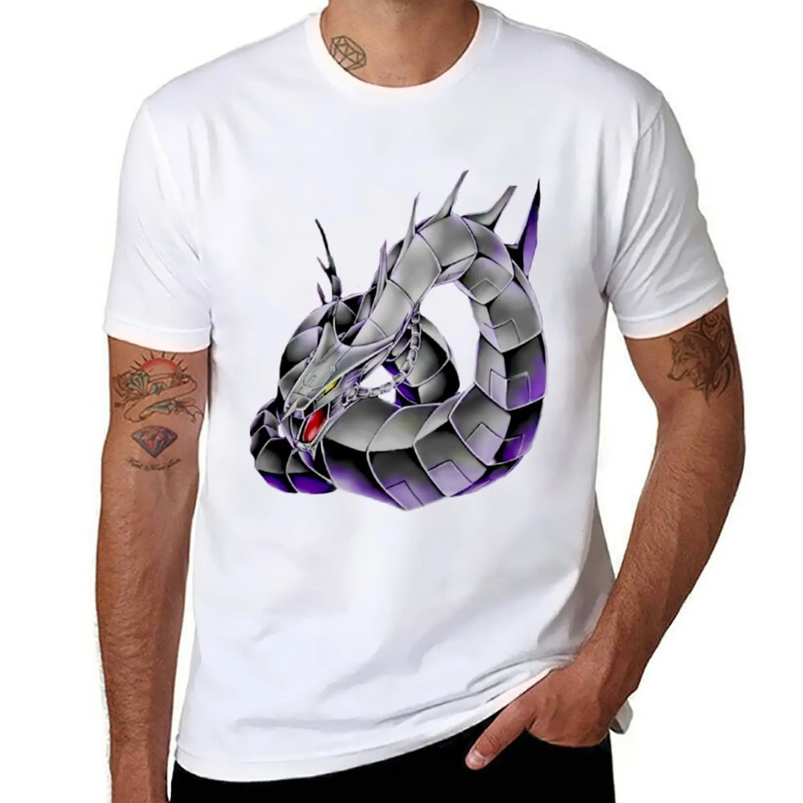 

cyber dragon T-Shirt anime tshirt black cotton t-shirt plain for man package T-Shirt