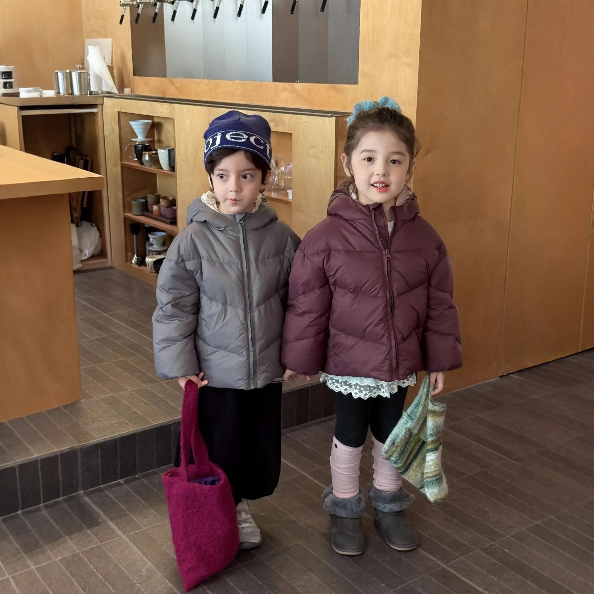 

2025 Winter Children 3-8Y Girls Down Coat Korean Hooded Windproof Toddler Kids Boys Down Jacket Thick Warm Little Girl Outerwear