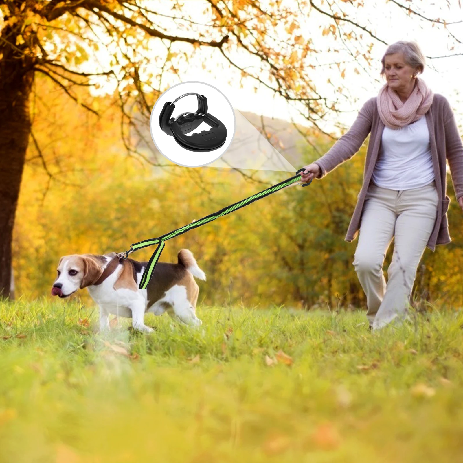

3pcs Rubber Dog Leash Ergonomic Walking Handle Pet Pulling Rope Durable Comfortable Leash Handle For Daily Jogging Camping