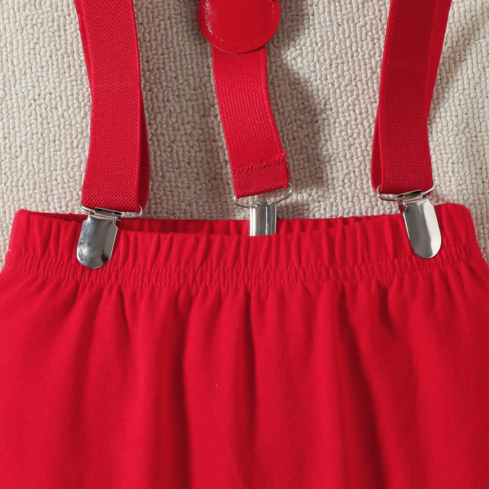 2PCS Baby Boys Short Sleeved Jumpsuit Romper Gentlemen\'s Bow Tie Strap Summer Set Birthday One Year Old Kids Boys 6-12M