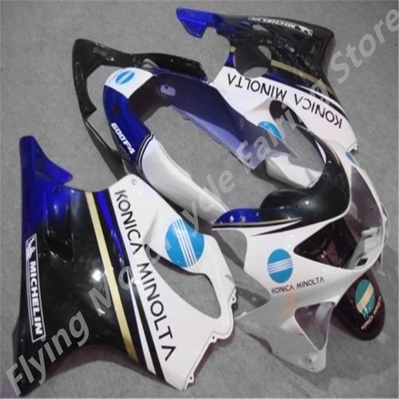 Perfect Fitment Fairings Kit for HONDA CBR600 F4  CBR600F4 1999 2000 CBR600 Injection 99 00 black White Blue Bodywork Set