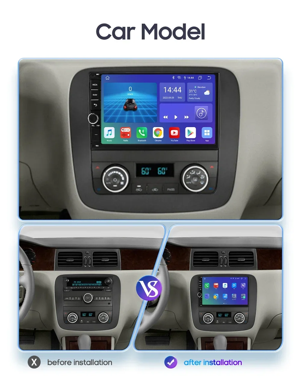 2 Din Carplay Android Auto Universal Car Radio Multimedia Player For Nissan Hyundai Kia Toyota Car Stereo Audio GPS Navigation