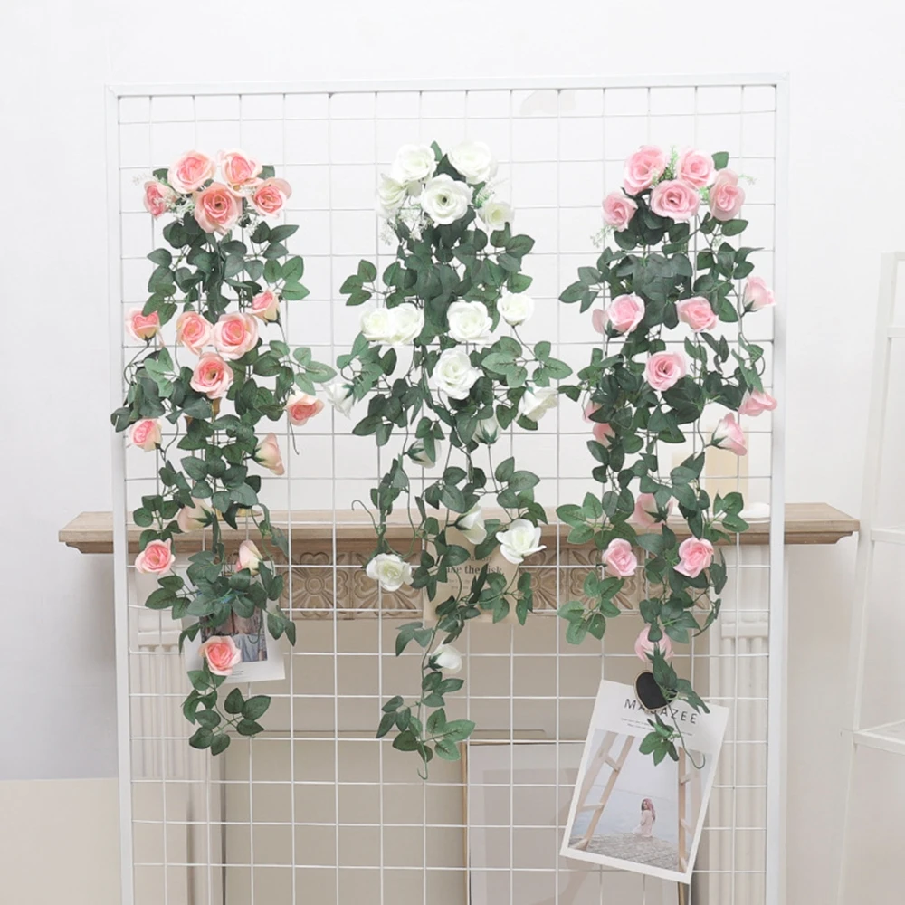 

1/2pcsArtificial Flower Rattan Arch Hanging Rose Room Home Table Accessories Wedding Yard Outdoor YardGarden Wall Diy Gift Decor