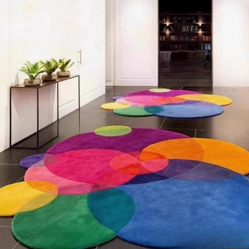 

Living room carpet Nordic minimalist bedroom entrance designer round carpet