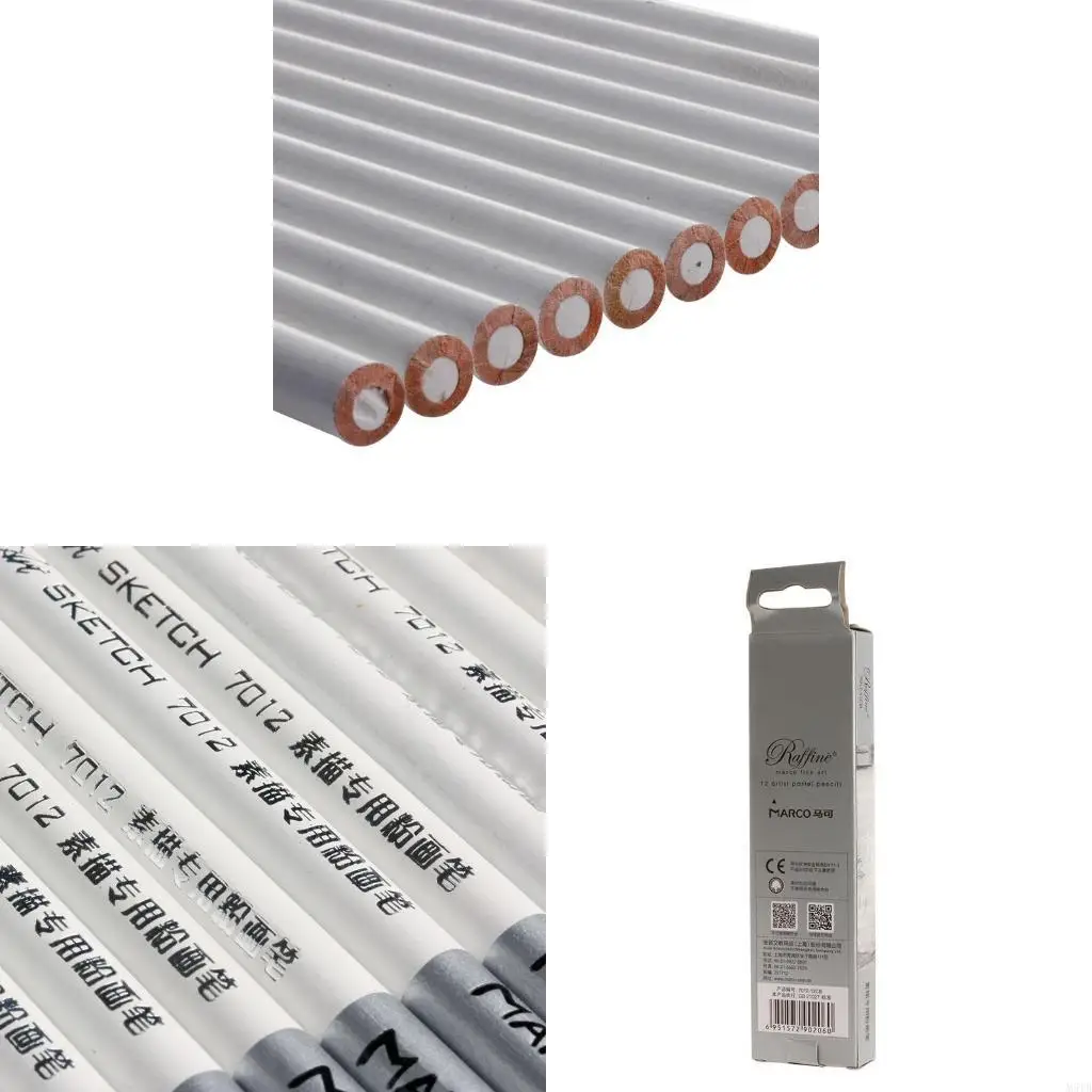 

M5TB 12pcs White Fine Art Drawing Non-toxic Base Pastel Pencils Set For Artist Sketch