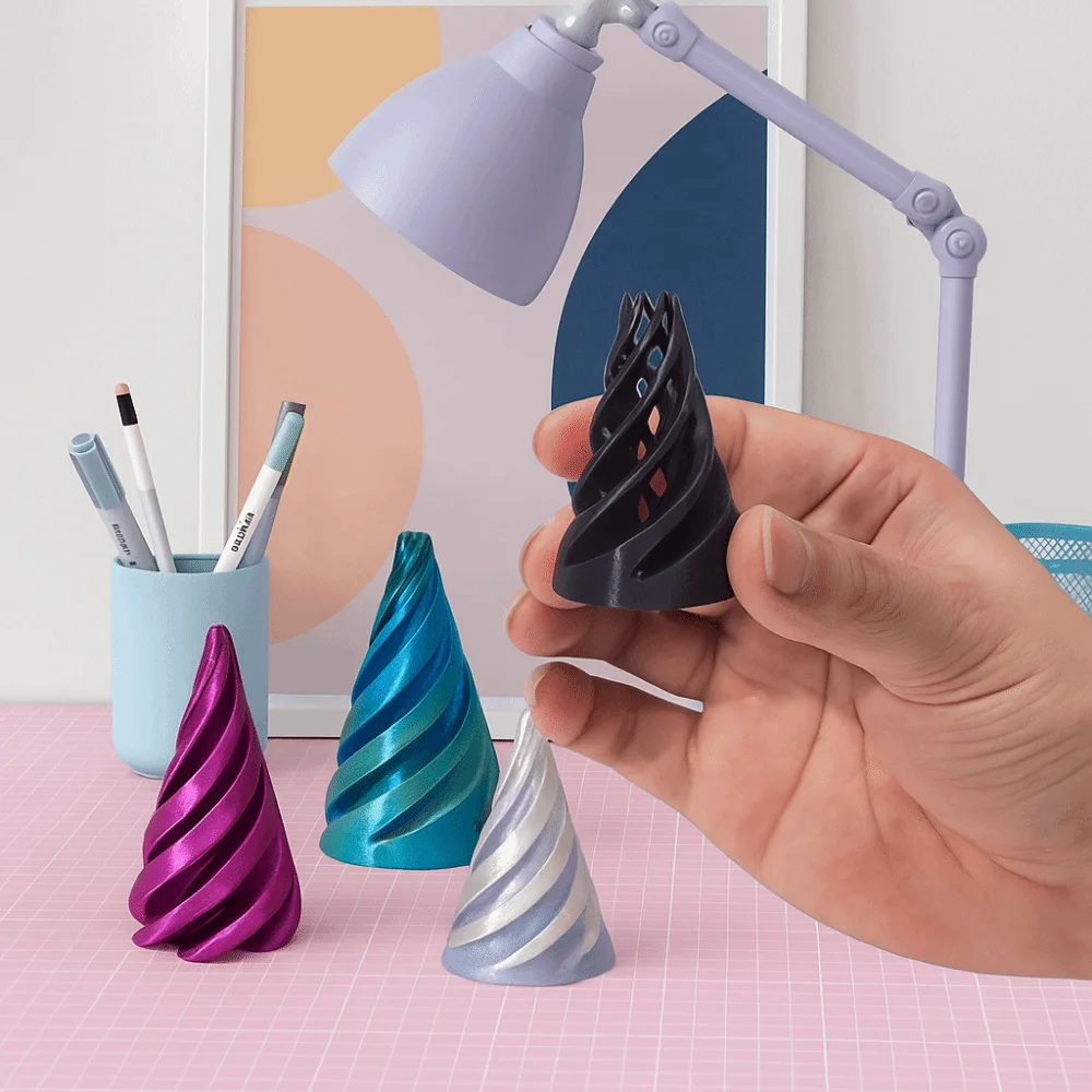 

Passthrough Sculpture 3D Printed Spiral Cone Toy Decorative Vortex Thread Impossible Pyramid Ornaments Helix Nut