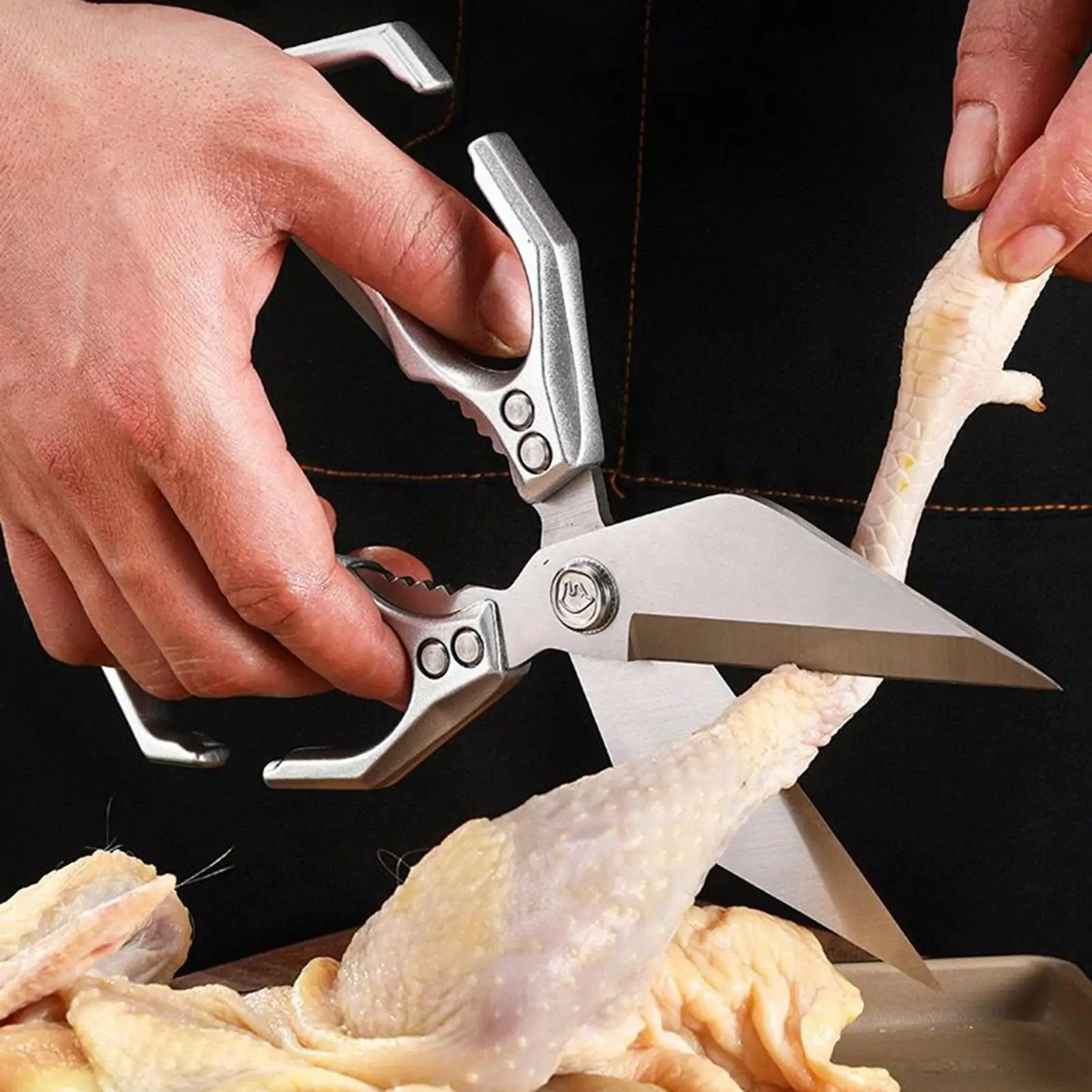 2in1 Kitchen Scissors All Purpose with Walnut Cracker Heavy Duty Stainless Steel Kitchen Shears for Cutting Meat Cooking Gadgets