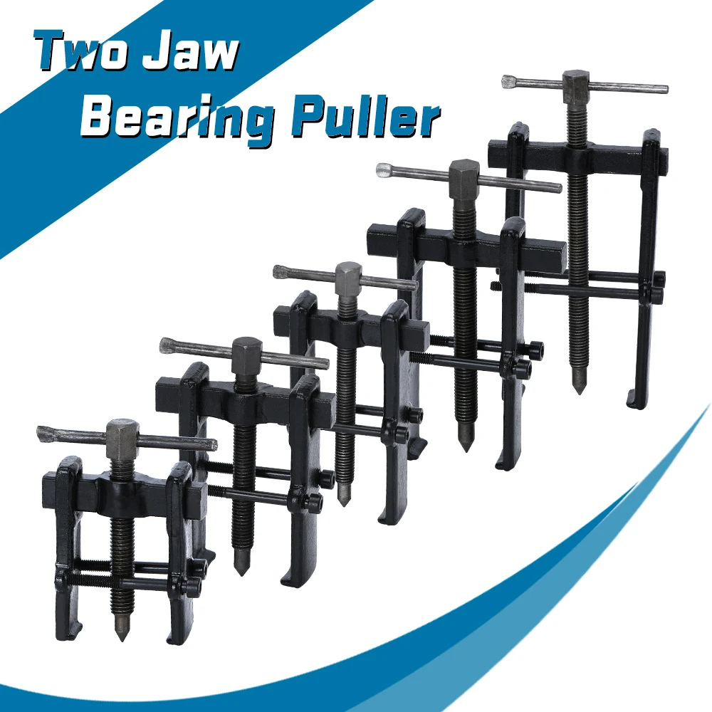 Black Plated Two Jaws Gear Puller Armature Bearing Puller Forging Extractor Installation Remove Tools 2.5