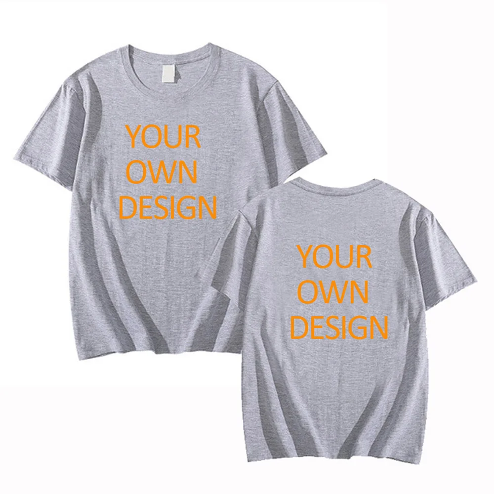Men's Cotton T-shirt Personalized Your Design Here Custom Text Tshirt Men Women Add Your Own Design Fashion T Shirt Clothing