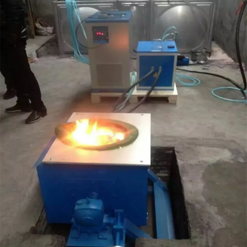 Gold Melting Induction Furnace Electric Melting Copper Iron Silver Copper Metal Steel Smelting Gold Furnace For 15-160KW