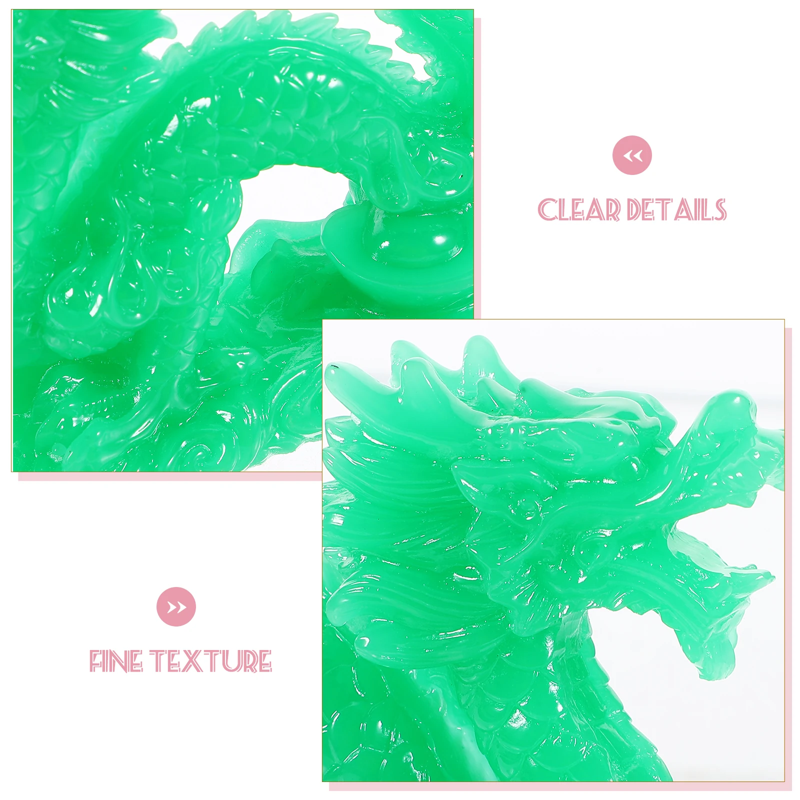 

1pc Chinese Statue Jade-Like Finish Home Decor Auspicious Animal Ornament Dragon Shaped Chinese Dragon Statues Craft