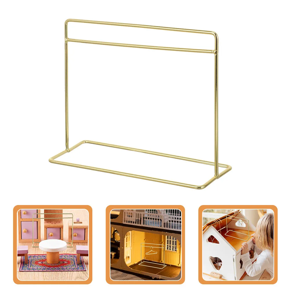 

Mini House Clothes Rack Iron Construction Heavy-Duty Non-Slip Coat Hanger for Acgn Collectibles Dollhouse Furniture Adorable