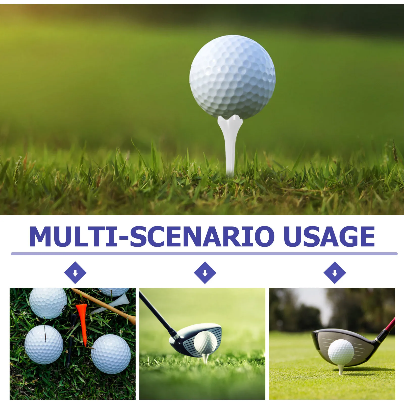 50 قطعة تي شيرتات الجولف البلاستيكية 1.5 بوصة قصيرة متينة ومستقرة 4-الشق تصميم لممارسة نطاق القيادة حامل تي شيرت جولف قابل لإعادة الاستخدام