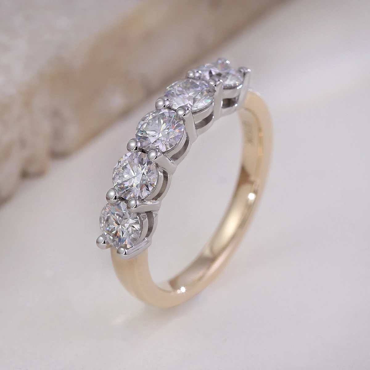 بروفانس خواتم الزفاف الفاخرة لونين الذهب الصلب DEF/VS مختبر الماس مجموعة الحد الأدنى فرقة الخطوبة شخصية مخصصة #3