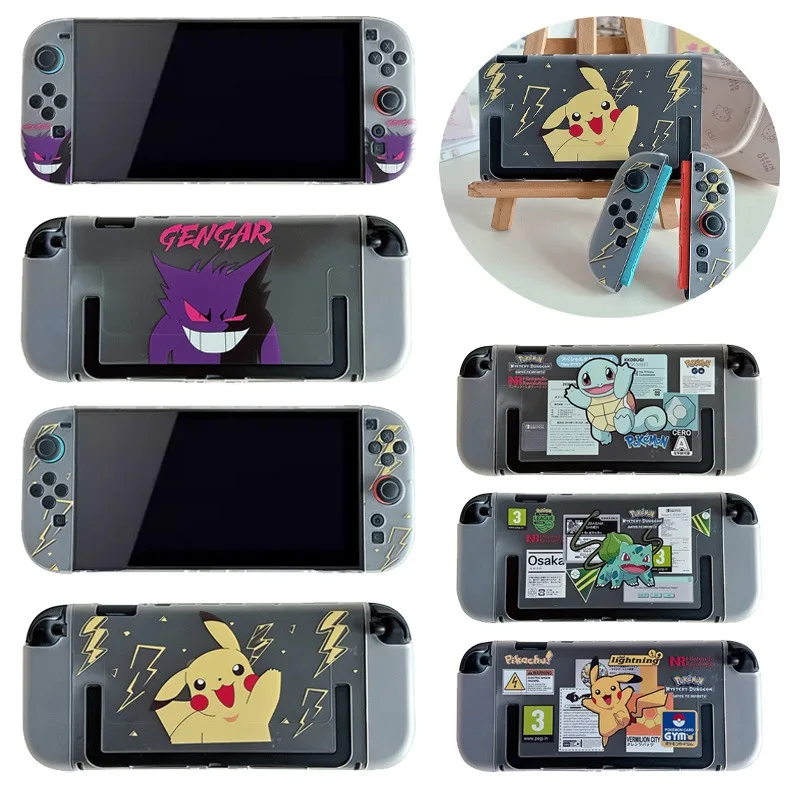 Pokemon Gengar Pikachu Silikonhülle für NS Switch 2 Joycon Controller Cartoon Split Schutzhülle Stoßfeste Softshell-Hülle