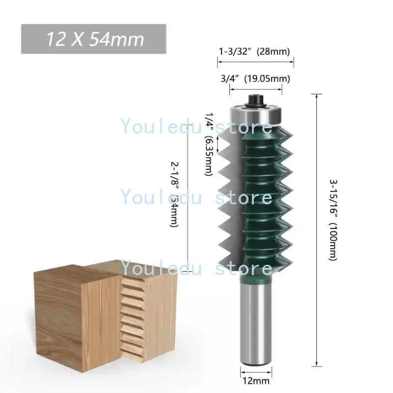 12-handle multi-tooth tenon and woodworking milling cutter line knife slotting knife wavy splicing knife dark green