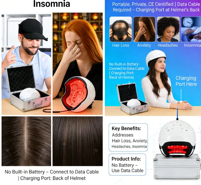 

Лазерный шлем для роста волос с проводным подключением, максимальная мощность 6750 мВт, многозонное управление для лечения сильной облысения