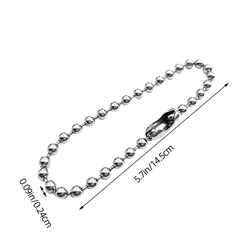 

100pcs Stainless Steel Chains Adjustable Ball Chain Connector Clasp Keychains Metal Bead Dog Tags Bottle Pendant Necklace