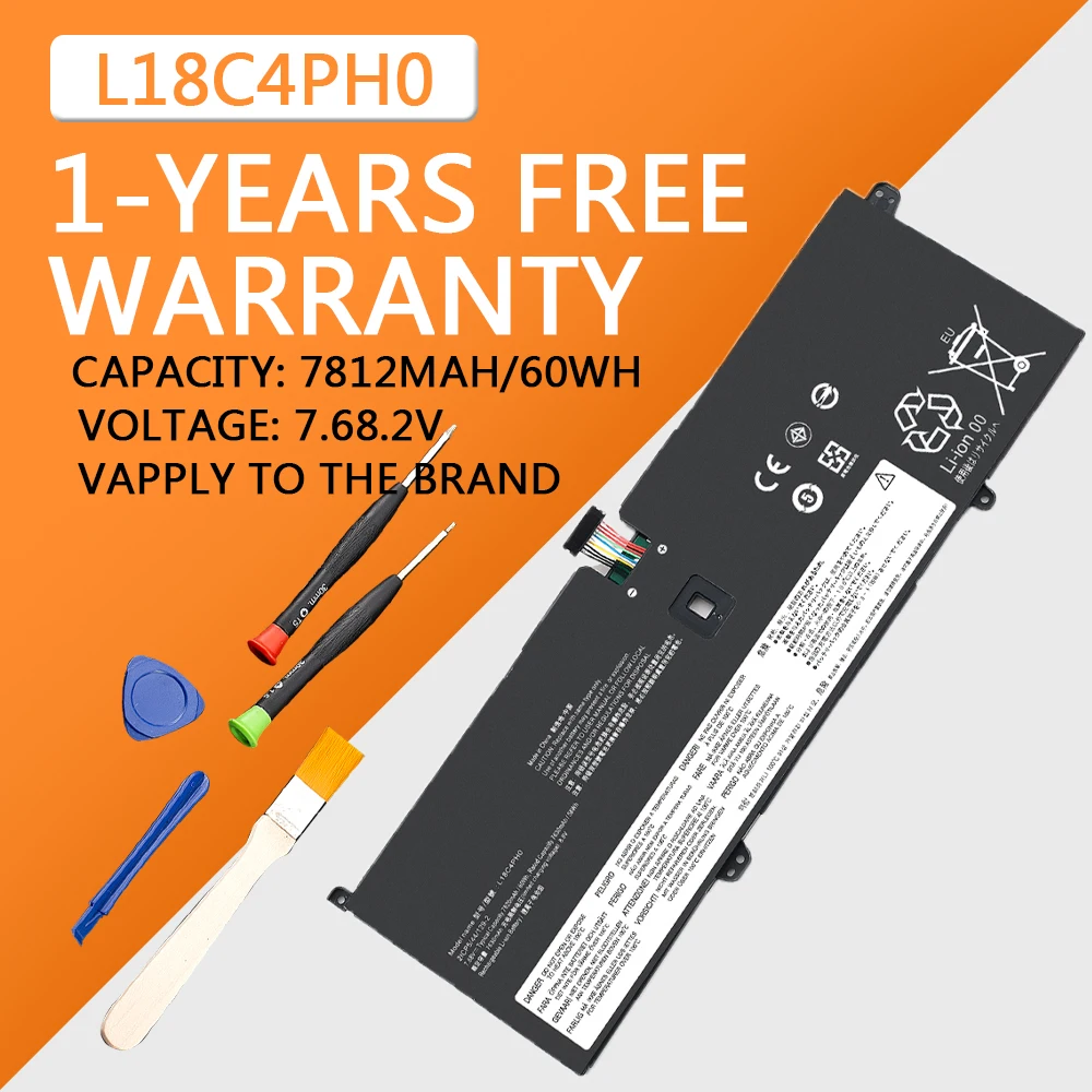 L18M4PH0 L18C4PH0 Laptop Battery For Lenovo Yoga C940 C940-14IIL 81Q9 Series 5B10T11585 5B10W67374 5B10T11586 60Wh