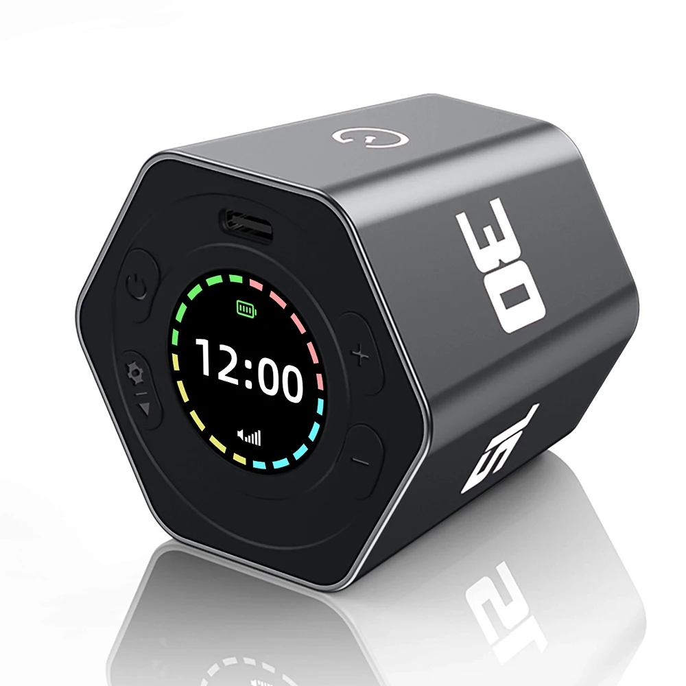 Led Display Hexagon Flip Timer Mutable Countdown Timers Long Prompt Office Hours Reminder for Exercise Game Teaching Cooking