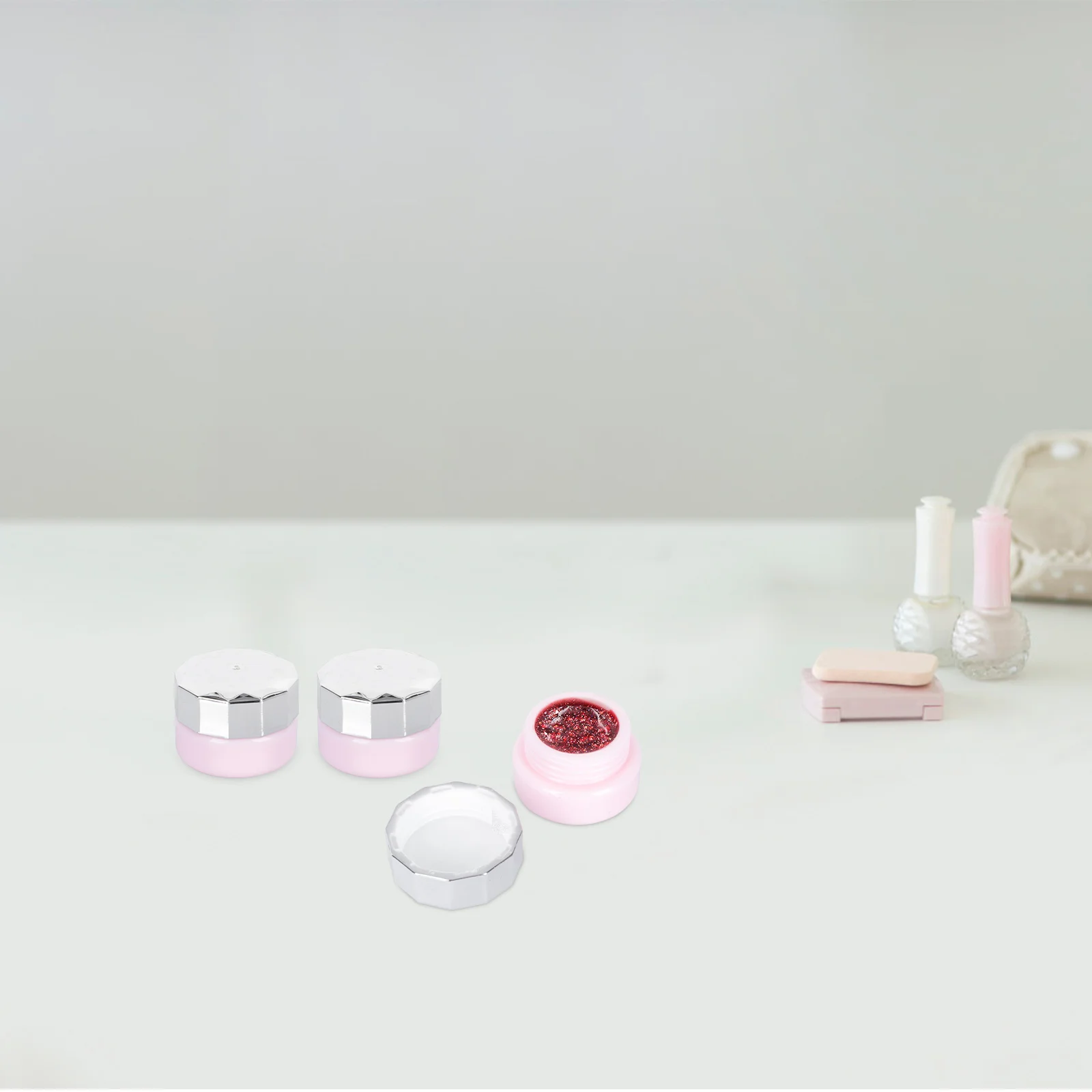 

4Pcs Nail Polish Bottle Lightweight ABS Plastic Empty Containers for Travel Cream Lotion Storage Reusable Skincare VialsPortable