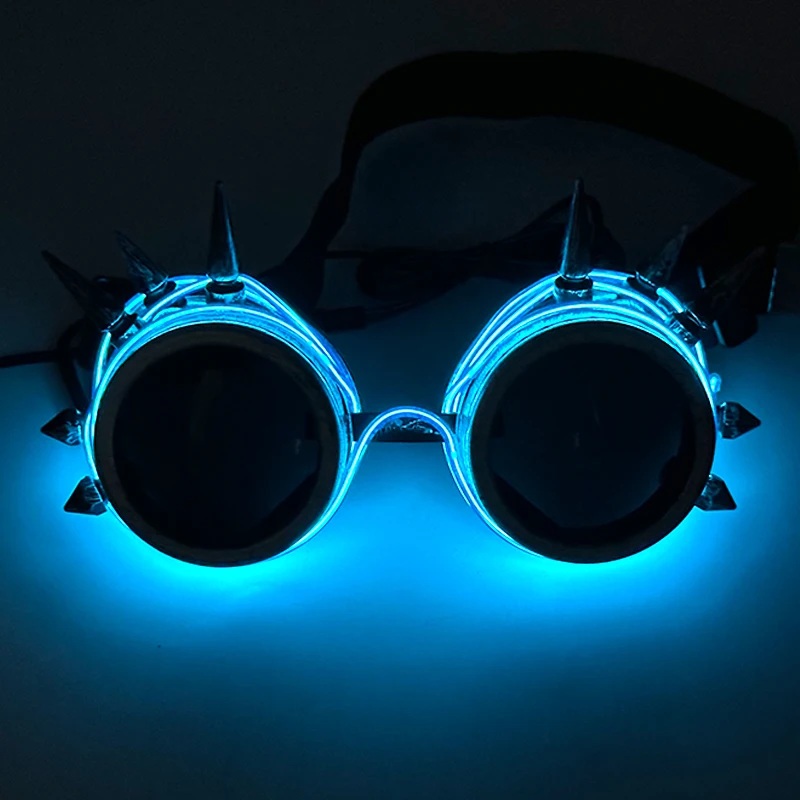LED Neon leuchtende Brille leuchten Rave Kostüm Party Dekor DJ Club Brillen Leistung Requisiten ändern Farbe Ball Brillen – Detail 28