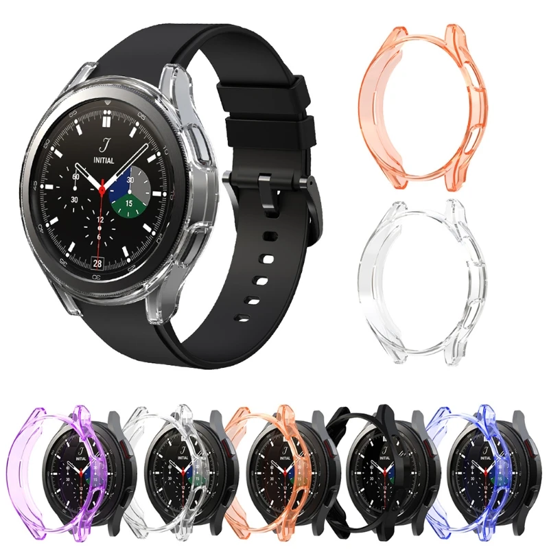 Suitable for Galaxy-Watch4 Classic 46mm Smartwatch Full Bumper for Case Soft Durable Screen Protector for Shell Shockpro