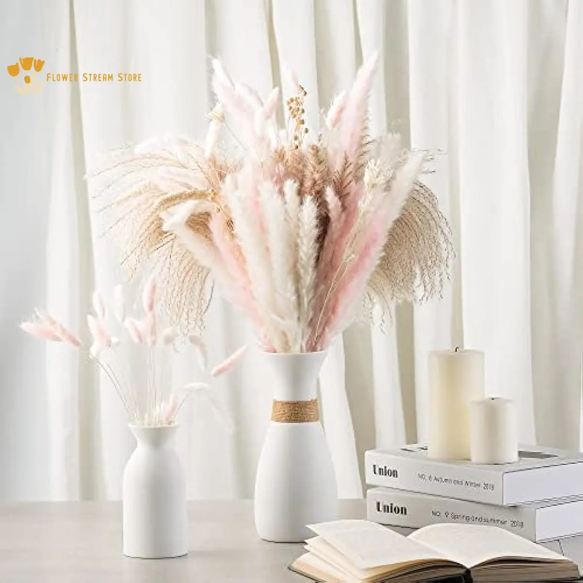 

Fluffy Pampas Dried Flowers Bouquet Home Garden Decor Natural Bunny Tail Grass Artifical Flower Wedding Party Table Decoration