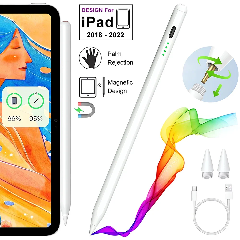 

For Apple Pencil Stylus Pen iOS Tablet Touch Pen With Power Display for iPad 10 iPad Pro 11 1-4 Pro 12.9 3-6 air 3 4 5 mini 5 6
