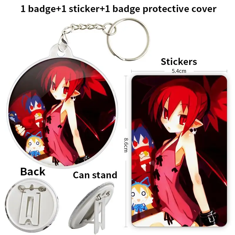 Makai Senki Disgaea Harada Takehito Anime Character Game Soft Button Badge Brooch anchor Peripherals Pin Tinplate 75mm