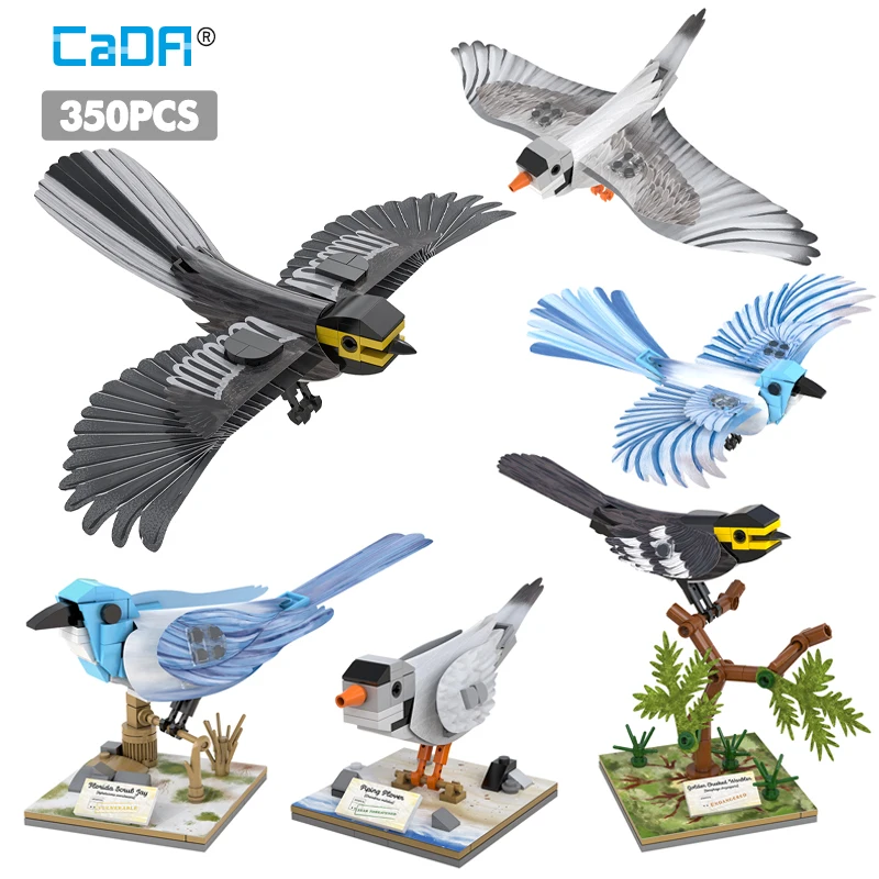 

Cada Work of Art Bird Florida Scrub-jay Model Building Blocks Charadrius Melodus Bricks Educational Toys for Children Birthday