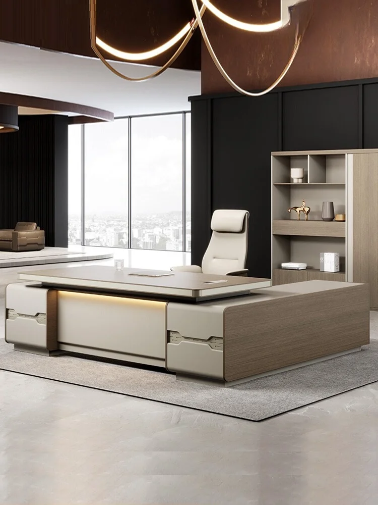 Modern, simple, high-end, president, executive desk, manager, desk and chair combination