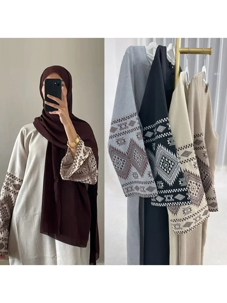 

Luxury Eid Muslim Dresses for Women Party Embroidery Abaya Kaftan Arab Long Robe Islam Ramadan Dubai Vestidos Morocco Jalabiya