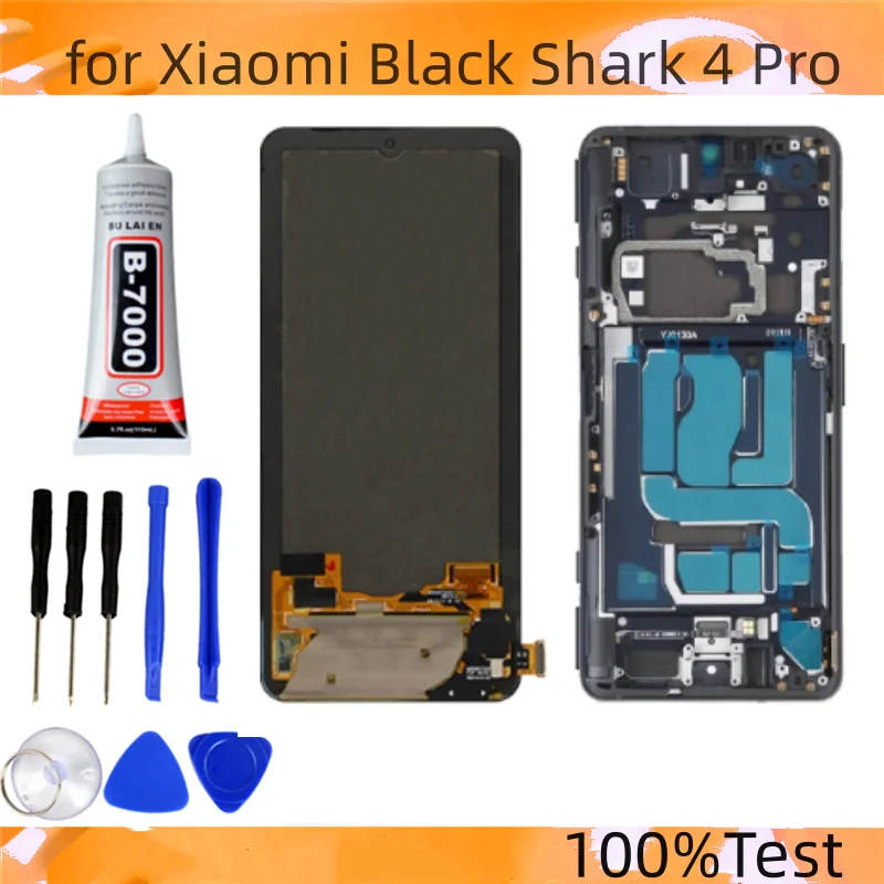 Tested Super AMOLED Screen for Xiaomi Black Shark 4 Pro SHARK PAR-H0 Lcd Display Touch Screen with Frame for Xiaomi BlackShark 4