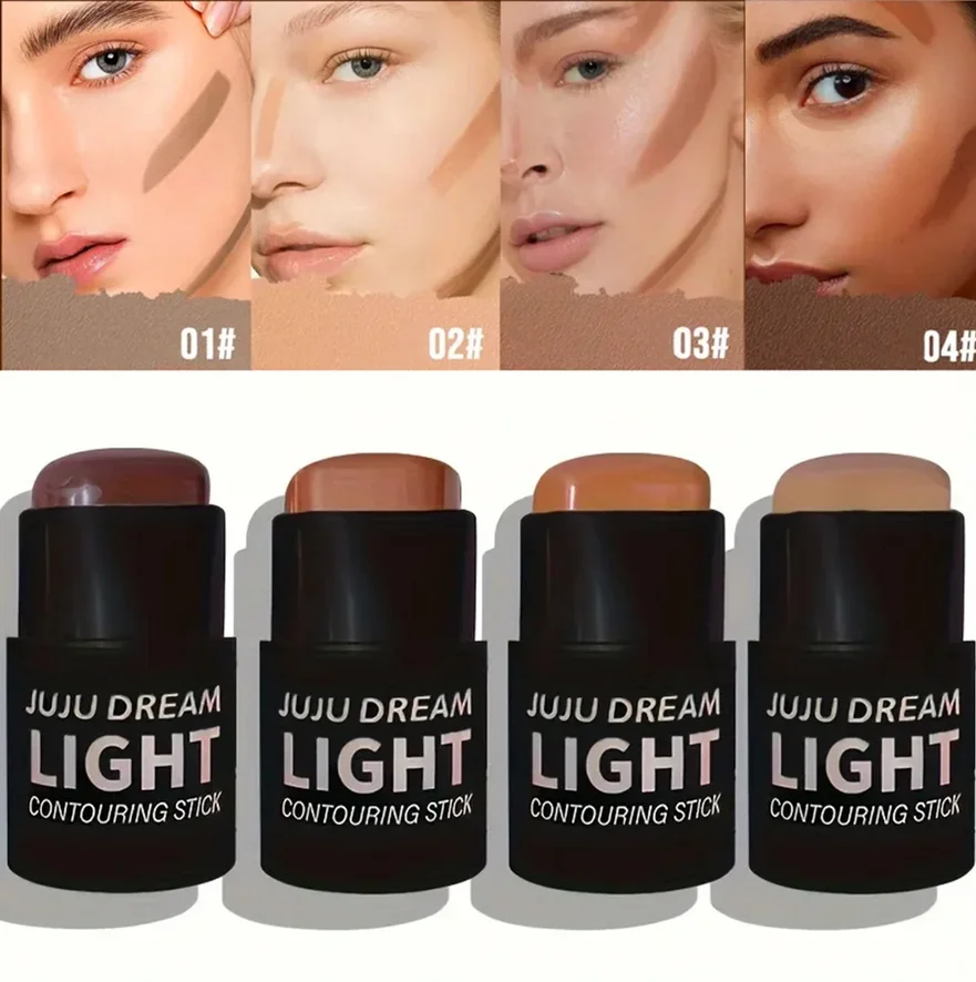 JUJU DREAM Face Contouring Stick Waterproof Long-lasting Matte Highlighter Bronzer Pen 3D Makeup Sculpting Tool for Women