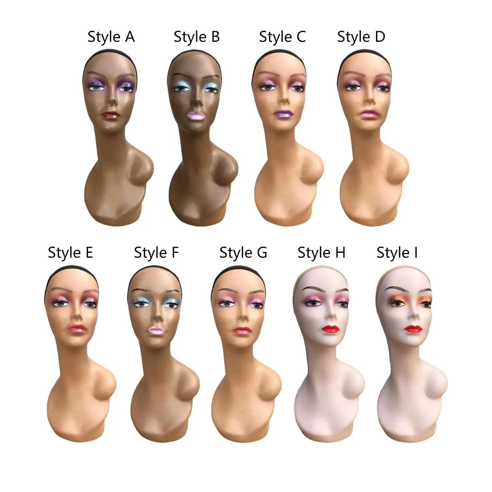 

Bald Mannequin Head Makeup Wigs Display Model Cosmetology Face Wig Head Stand Doll Head for Display Wig Hair Shop Hat Eyeglasses