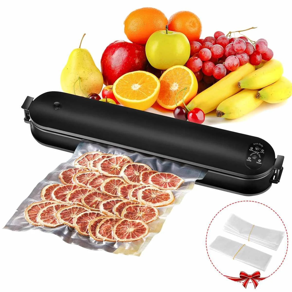 100W Electric Vacuum Sealer Packaging Machine For Home Kitchen Including 15pcs Food Saver Bags Commercial Vacuum Food Sealing